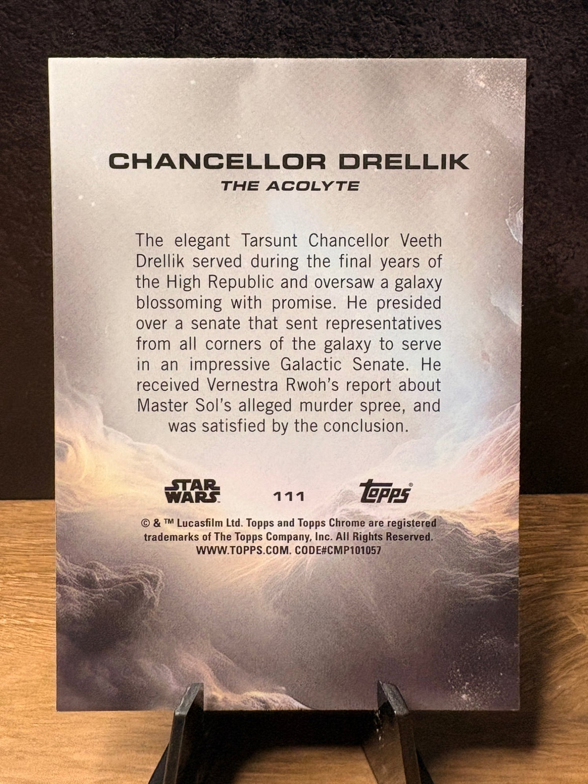 Chancellor Drellik (RC Base) - 2025 Topps Chrome Star Wars #111 Star Wars trading card, back