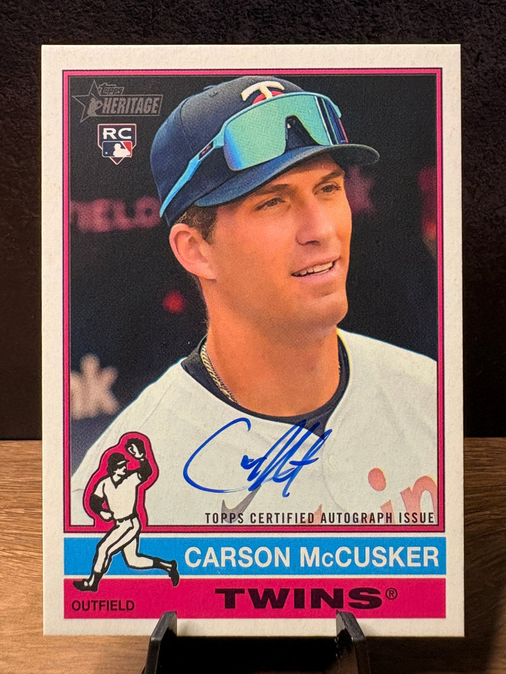 Carson McCusker (RC) - 2025 Topps Heritage Real One Autographs #ROA-MCC Baseball trading card, front and back