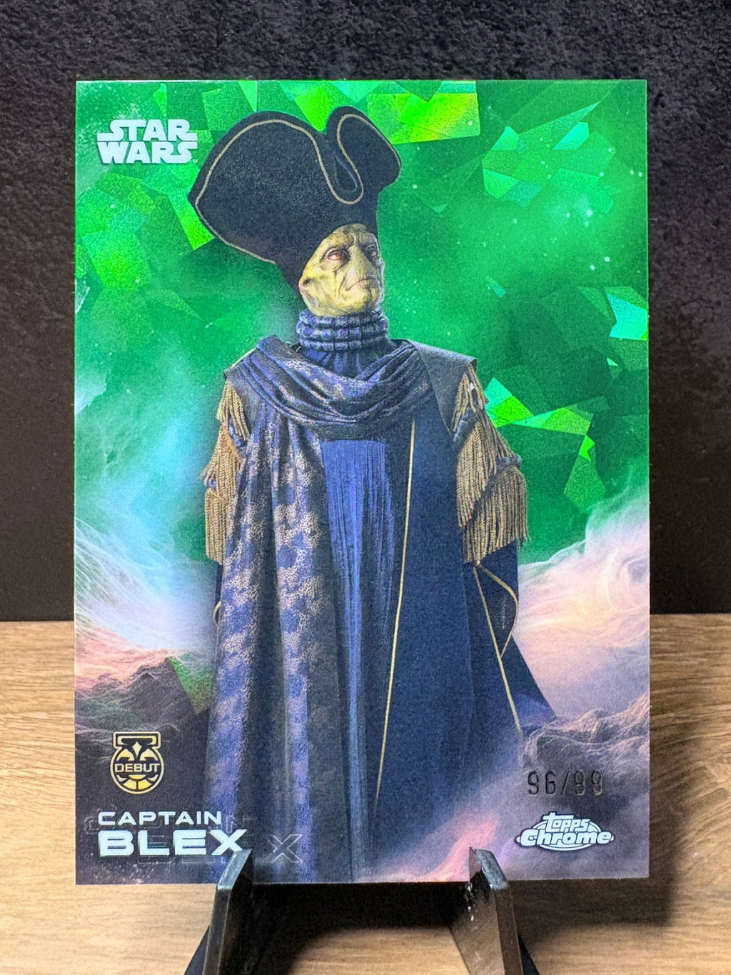 Captain Blex (RC Green Refractor /99) - 2025 Topps Chrome Star Wars #15 Star Wars trading card, front and back