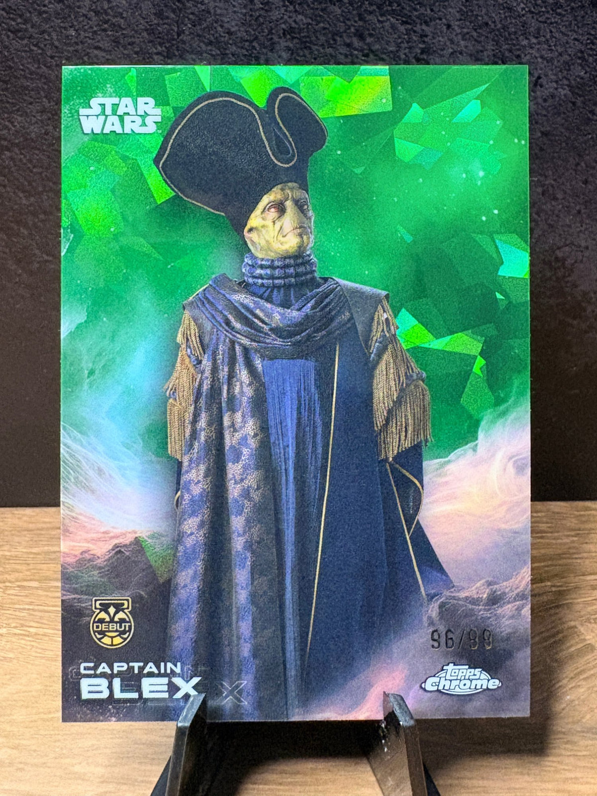Captain Blex (RC Green Refractor /99) - 2025 Topps Chrome Star Wars #15 Star Wars trading card, front and back