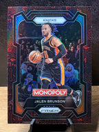 Jalen Brunson (Red Icons) - 2023-24 Panini Prizm Monopoly #59 Basketball trading card, front and back