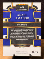 Adael Amador (RC Tie-Dye Prizm /25) - 2024 Panini Select Concourse #74 Baseball trading card, back