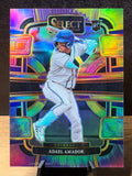 Adael Amador (RC Tie-Dye Prizm /25) - 2024 Panini Select Concourse #74 Baseball trading card, front and back