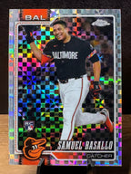 Samuel Basallo (RC X-Fractor) - 2026 Topps Chrome #7 Baseball trading card, front and back