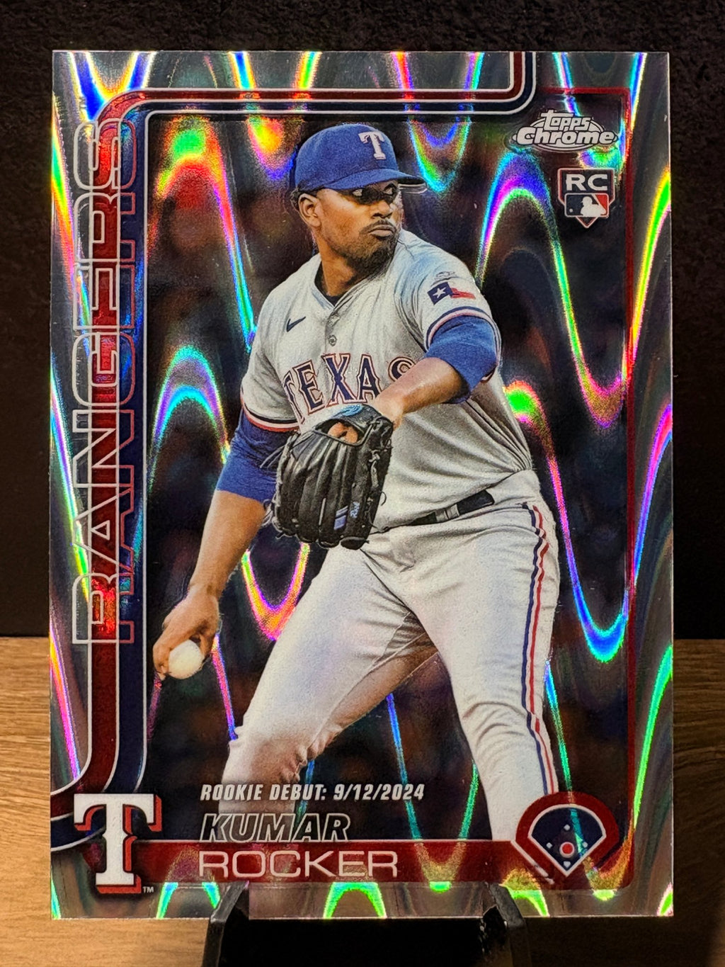 Kumar Rocker (RC Wave Refractor) - 2025 Topps Chrome Update Series #USC160 Baseball trading card, front and back