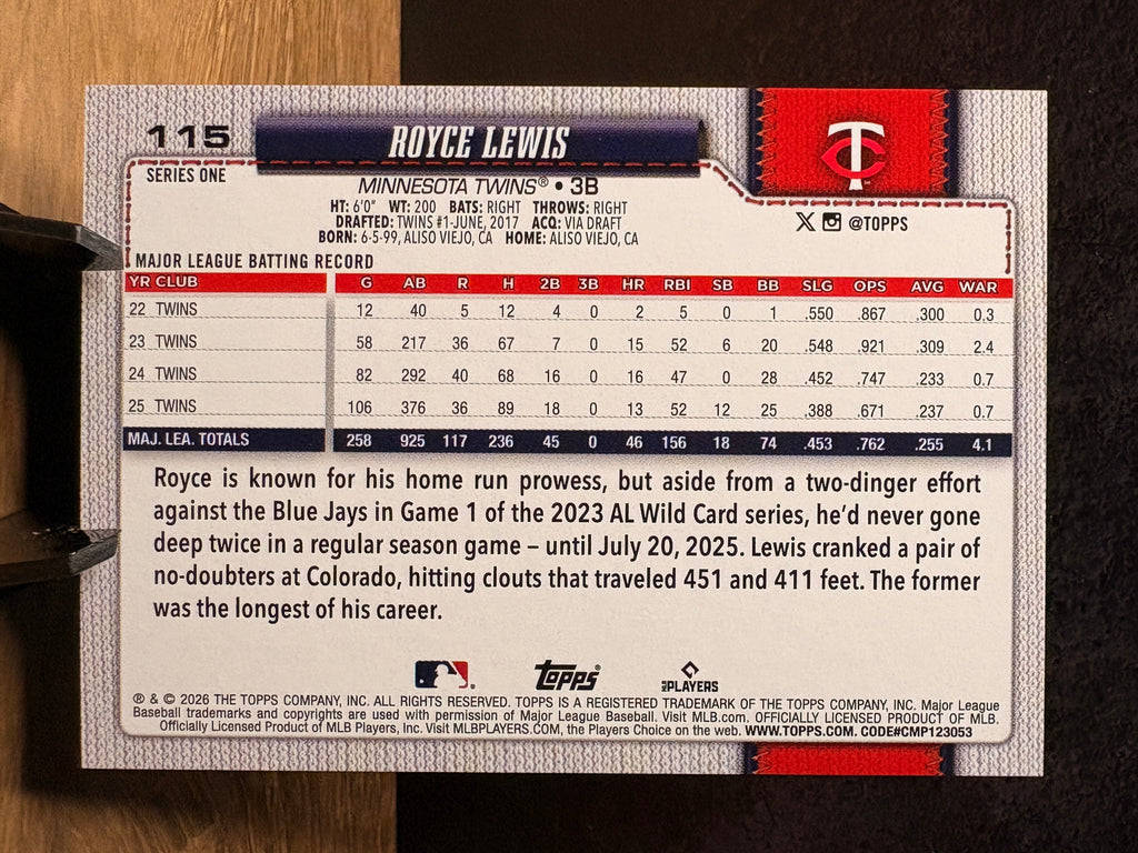 Royce Lewis (Green Confetti) - 2026 Topps Celebration #115
