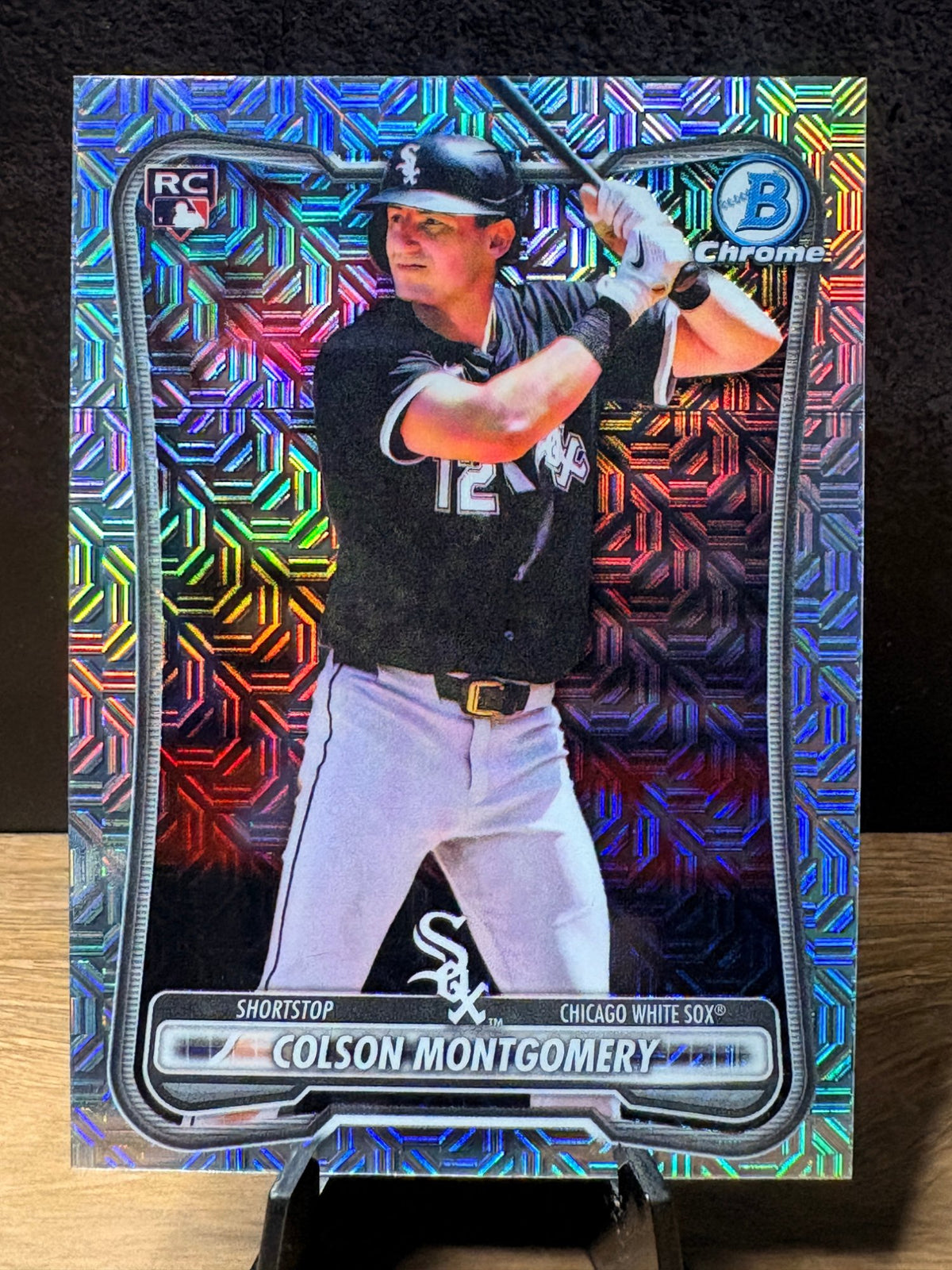 Colson Montgomery (RC Mojo Refractor) - 2026 Bowman Bowman Chrome #68 Baseball trading card, front and back
