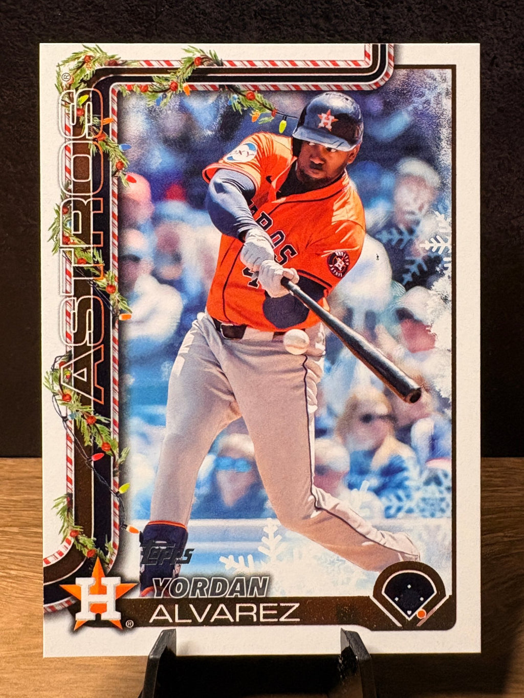 Yordan Alvarez (Cookie Back SP) - 2025 Topps Holiday #H44 Baseball trading card, front and back