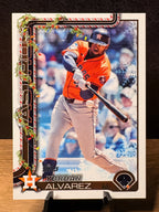 Yordan Alvarez (Cookie Back SP) - 2025 Topps Holiday #H44 Baseball trading card, front and back