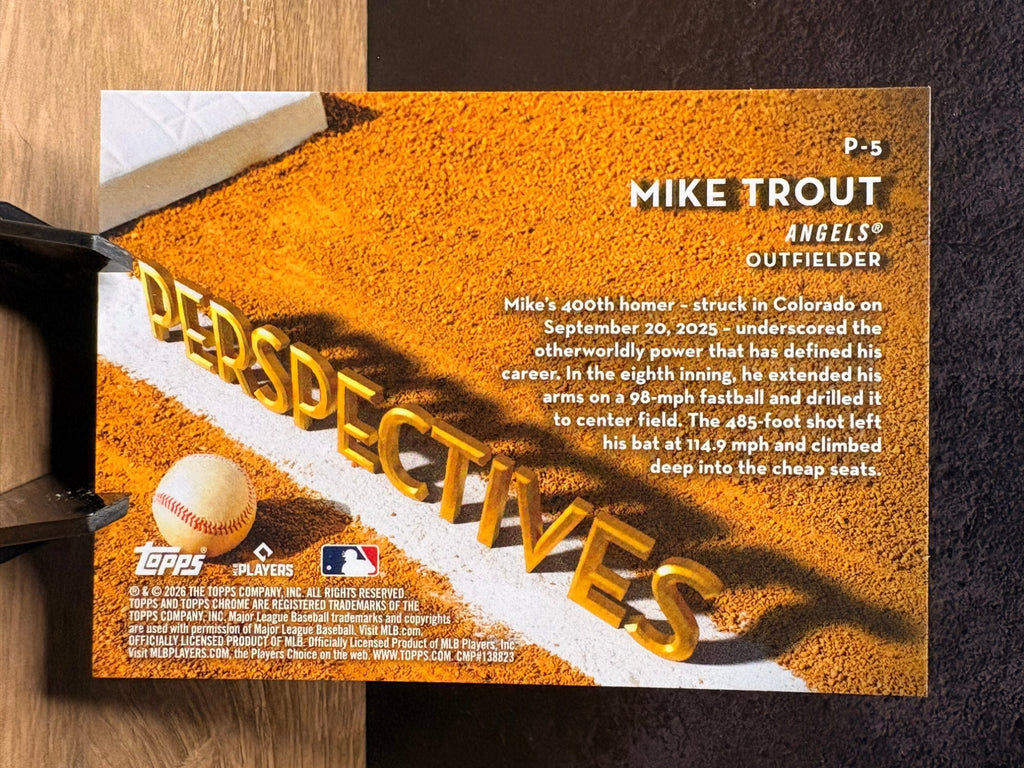 Mike Trout (Base) - 2026 Topps Chrome Perspectives #P-5 Baseball trading card, back