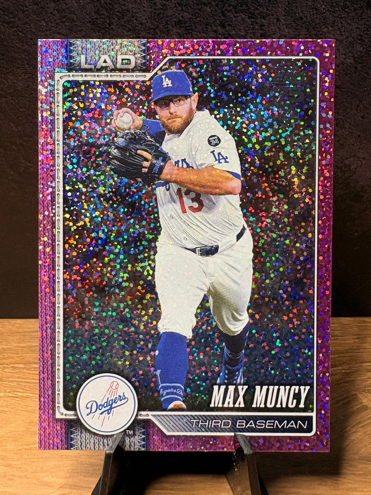 Max Muncy (Purple Foil) - 2026 Topps Series One #252 Baseball trading card, front and back