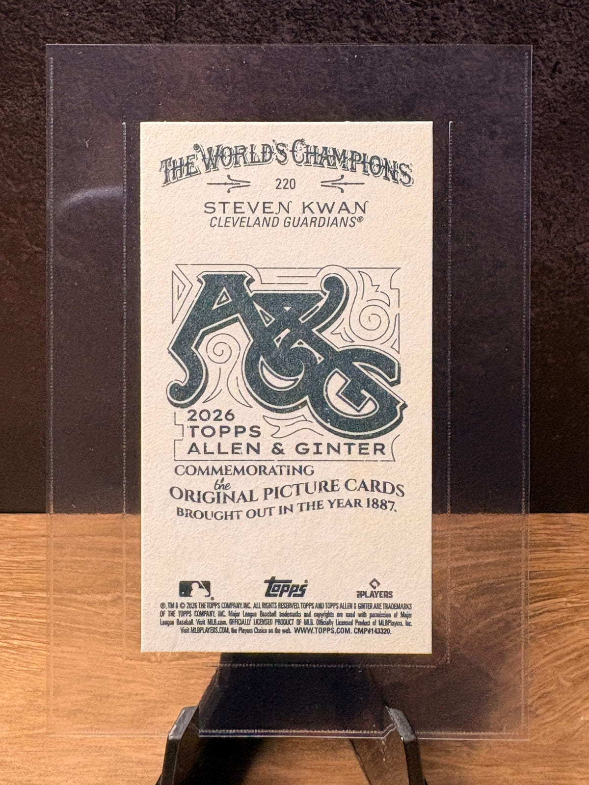Steven Kwan (A&G Back) - 2026 Topps Allen & Ginter Mini #220 Baseball trading card, back