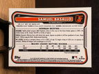 Samuel Basallo (RC Mini-Diamond Refractor /399) - 2026 Bowman Bowman Chrome #61 Baseball trading card, back