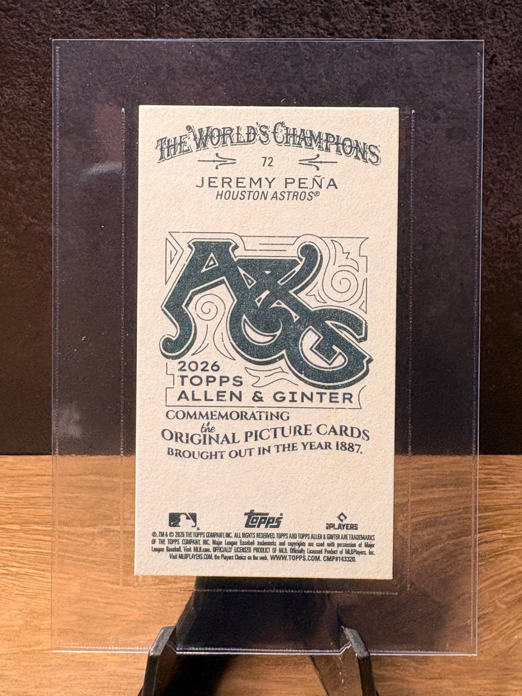 Jeremy Peña (A&G Back) - 2026 Topps Allen & Ginter Mini #72 Baseball trading card, back