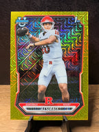 AJ Surace (RC Yellow Mojo Refractor /75) - 2026 Bowman Bowman #BCP-137 Football trading card, front and back