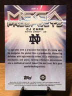 CJ Carr (Mojo Refractor) - 2026 Bowman Chrome University Mega Prospects #MP-1 Football trading card, back