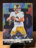 CJ Carr (Mojo Refractor) - 2026 Bowman Chrome University Mega Prospects #MP-1 Football trading card, front and back