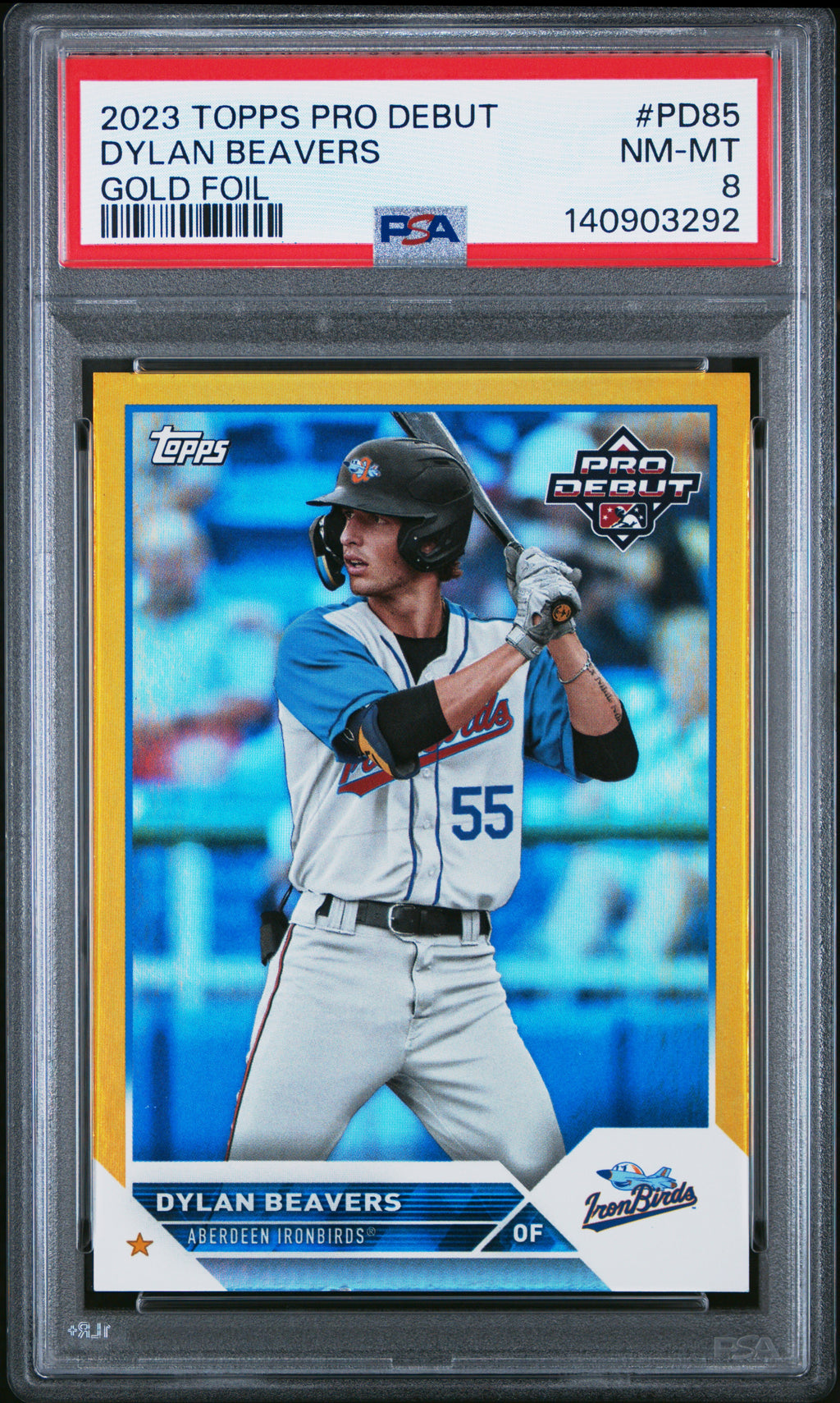 Dylan Beavers (Gold 9/50) - PSA 8 - 2023 Topps Pro Debut #PD-85