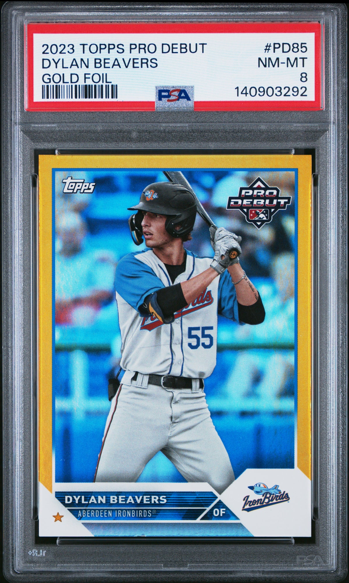 Dylan Beavers (Gold 9/50) - PSA 8 - 2023 Topps Pro Debut #PD-85