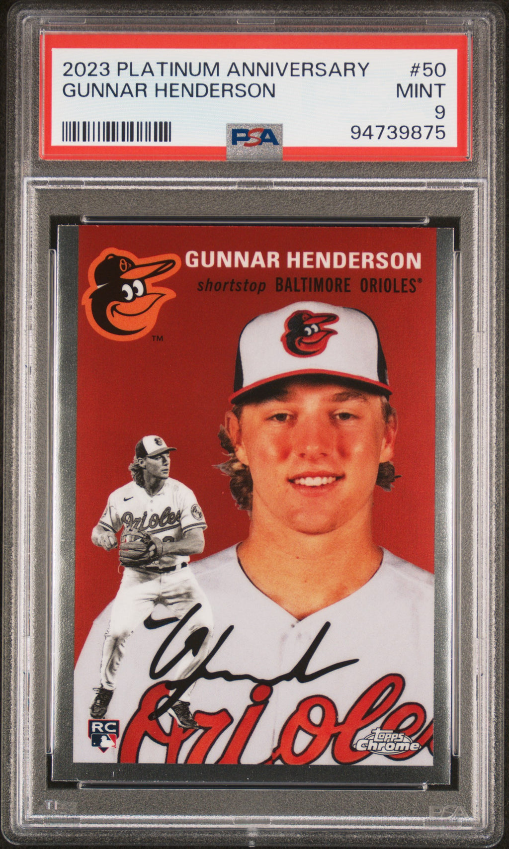 Gunnar Henderson (RC) - PSA 9 - 2023 Topps Platinum Anniversary #50